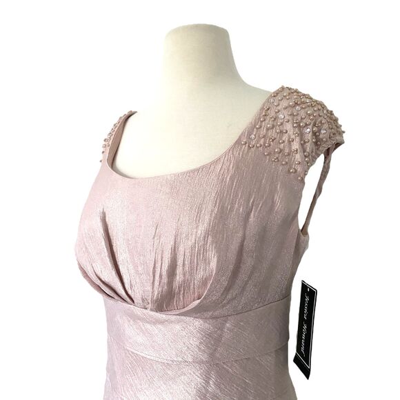 NWT Jessica Howard Pink Short Sleeve Beaded Sheath Tiered Dress Sz 6 - Picture 5 of 10